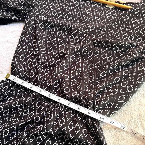 H&M Coachella Fringe Trim Long Sleeve Romper Sz 2 Black White Pockets Boho Gypsy - Picture 9 of 14